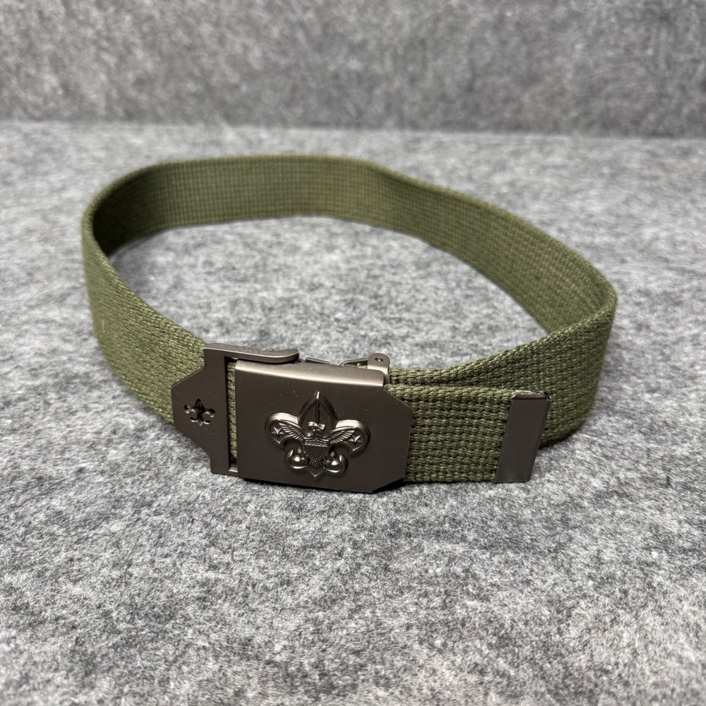 Boy Scouts of‎ America BSA Olive Green Web Belt Metal Buckle Logo 64032 S/M 32"